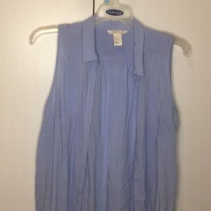 Long Light Blue Tank Shirt